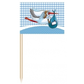 Palillos de decoración con cigueña