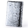 Libreta lentejuelas plateadas