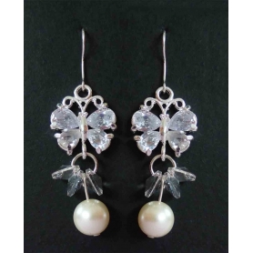 Pendientes de novia perla mariposa