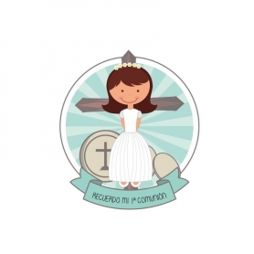 Adhesivo comunión niña