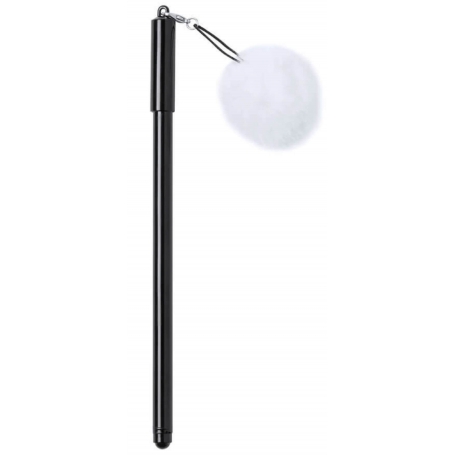 Bolígrafo pompón blanco