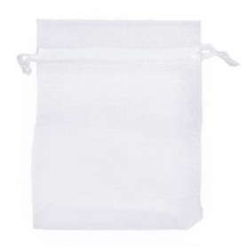 Saquito de organza blanco 7 x 10
