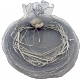 Bolsa de organza para arroz color plata y para pétalos