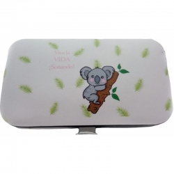 Set de manicura y espejo con motivo koala presentado en bolsa koala