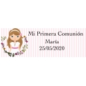 Adhesivo de comunión niña