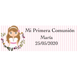 Adhesivo de comunión niña