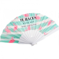 Chancas y abanico diseño flamenco en bolsa a juego