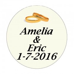 Llavero para bodas personalizado con adhesivo en sobre kraft azul