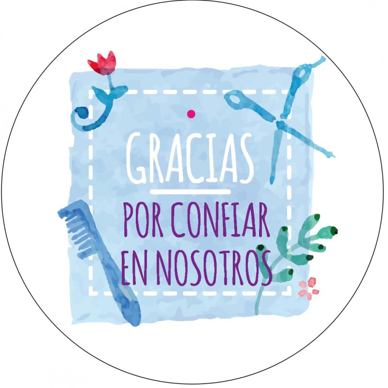 Adhesivo de agradecimiento tamaño mini