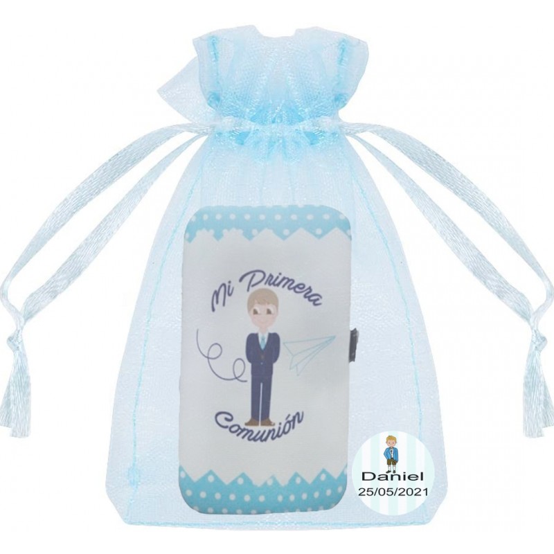 Set de manicura comunión en bolsa de organza personalizada