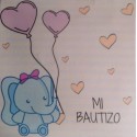 Adhesivo elefante bautizo