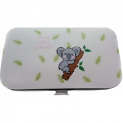 Bolso con bolígrafo y set de manicura