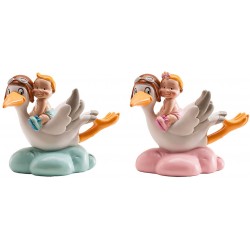 Figura de cigüeña para baby shower para bautizo barata