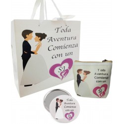 Espejo con monedero y bolsa