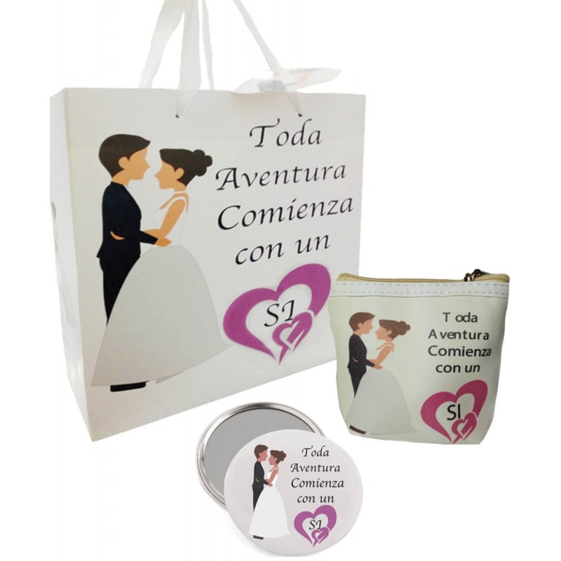 Espejo con monedero y bolsa