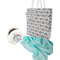 Espejo de unicornio con pashmina y bolsa