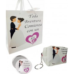 Set monedero espejo y bolsa para bodas