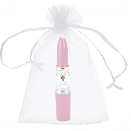 Bolígrafo pintalabios con bolsa detalles personalizados boda