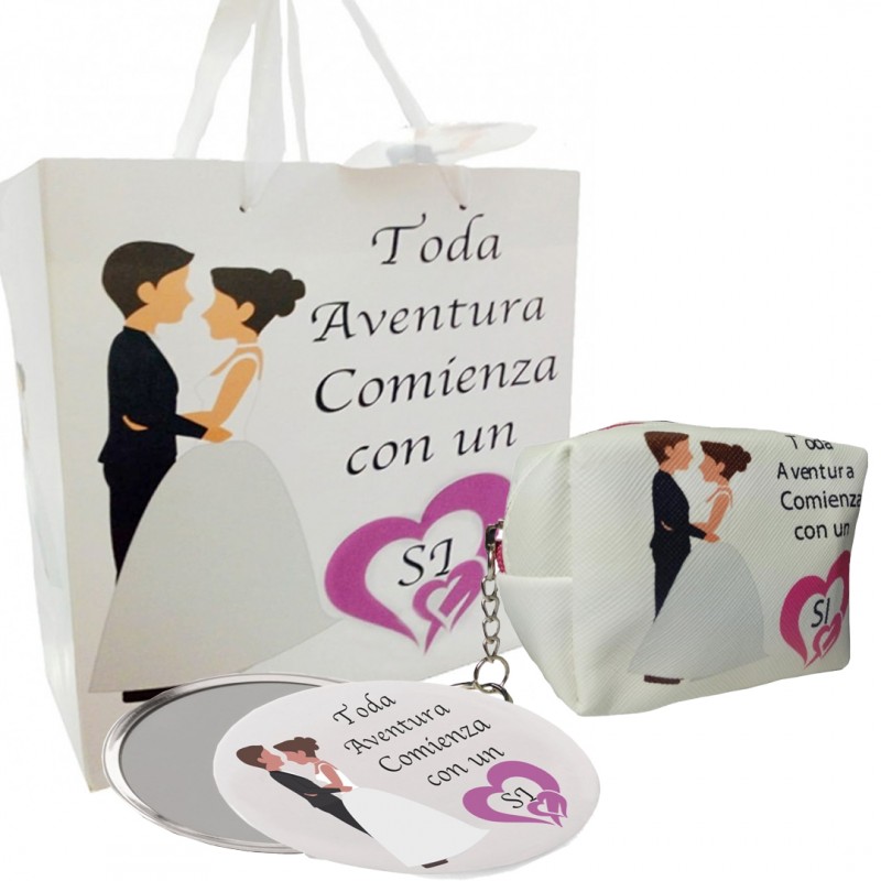 Set monedero espejo y bolsa para bodas