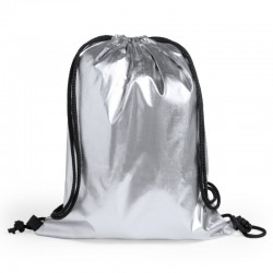 Mochila plateada con bolígrafo