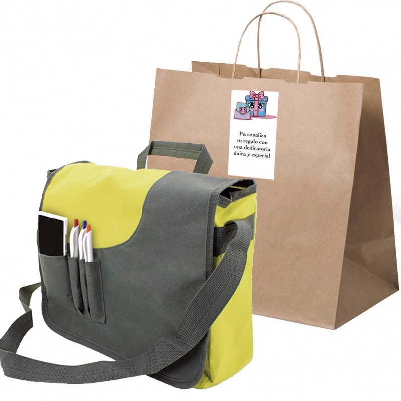 Maletín con bolsa y adhesivo