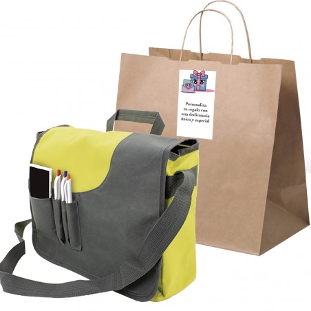 Maletín con bolsa y adhesivo