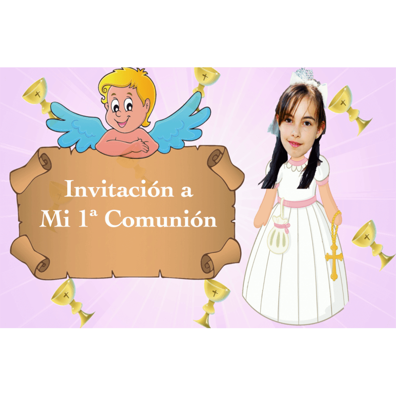 Invitación animada niña comunión