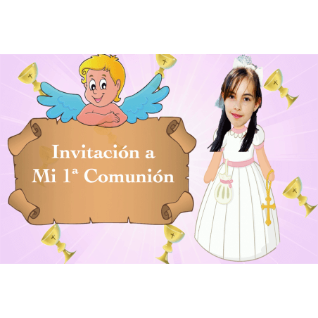 Invitación animada niña comunión
