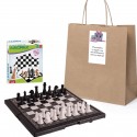 Ajedrez de viaje con bolsa y adhesivo