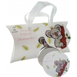 Espejo con frase en caja koala