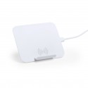 Cargador inalámbrico blanco con soporte para smartphone