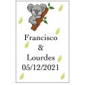 Adhesivo koala grande personalizado para boda
