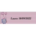 Adhesivo elefante rosa rectangular personalizado