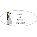 Adhesivo toda aventura ovalado personalizado para bodas