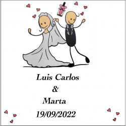 Adhesivo tú haces este día cuadrado personalizado boda