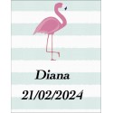 Adhesivo flamenco grande personalizado con nombre y fecha
