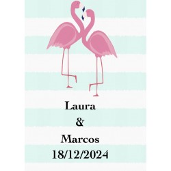 Adhesivo flamenco grande personalizado para bodas