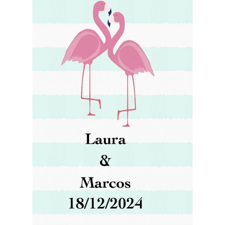 Adhesivo flamenco grande personalizado para bodas