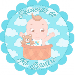 Adhesivo bautizo niño
