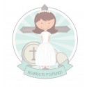 Adhesivo cuadrado comunión niña