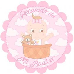Adhesivo bautizo niña