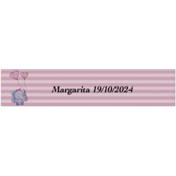 Libreta elefante personalizada con bolígrafo y bolsa de organza bautizo