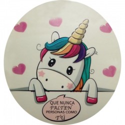 Libreta post it unicornio y lápiz en bolsa organza