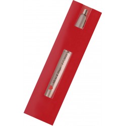 Bolígrafo plateado con funda y adhesivo para bodas