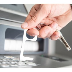 Llavero higiénico anti contacto de acero inoxidable