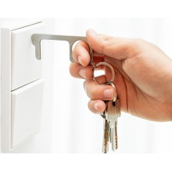 Llavero higiénico anti contacto de acero inoxidable