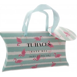 Espejo chapa con gel hidroalcohólico y caja flamenco