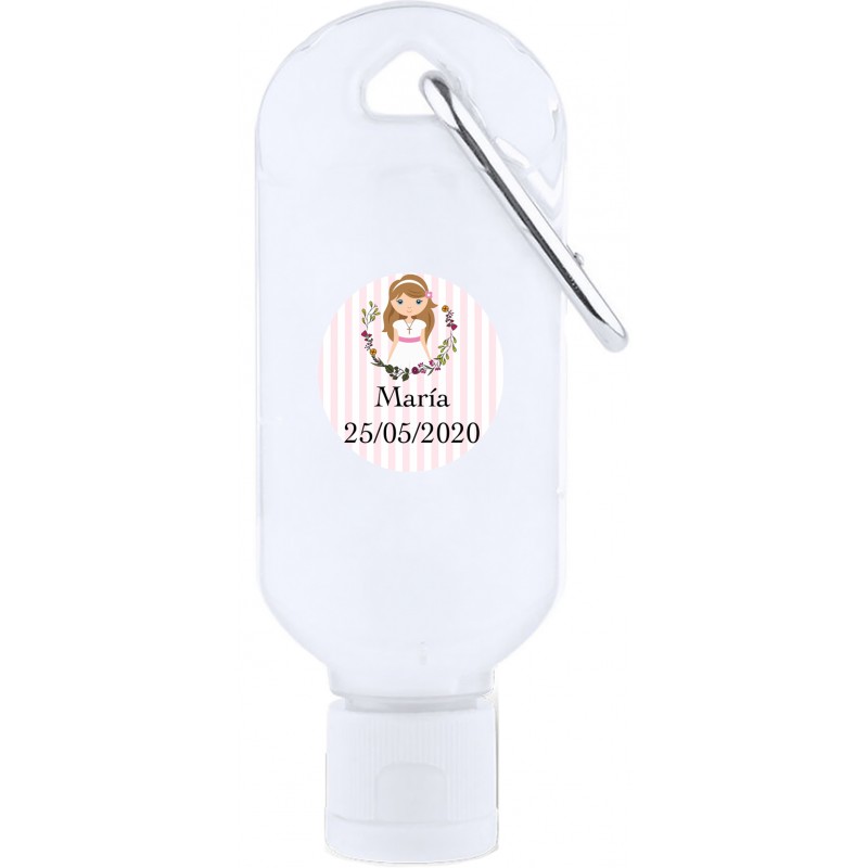 Gel hidroalcohólico personalizado para comunión niña