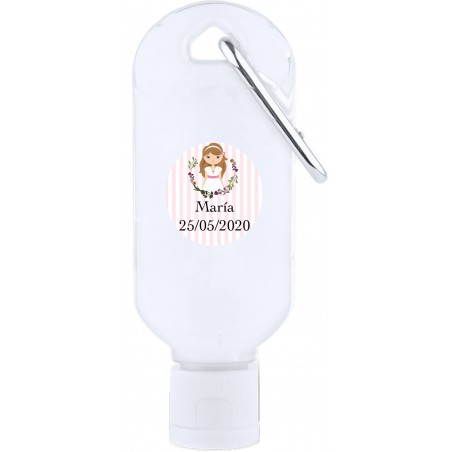 Gel hidroalcohólico personalizado para comunión niña