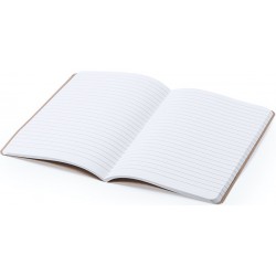 Libreta de cartón reciclada con bolígrafo a juego y bolsa